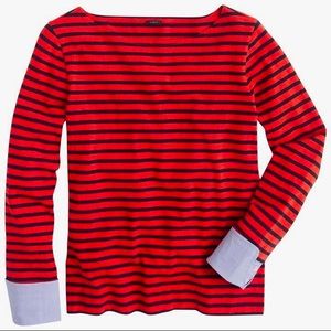 J. Crew Cuffed Striped T-shirt